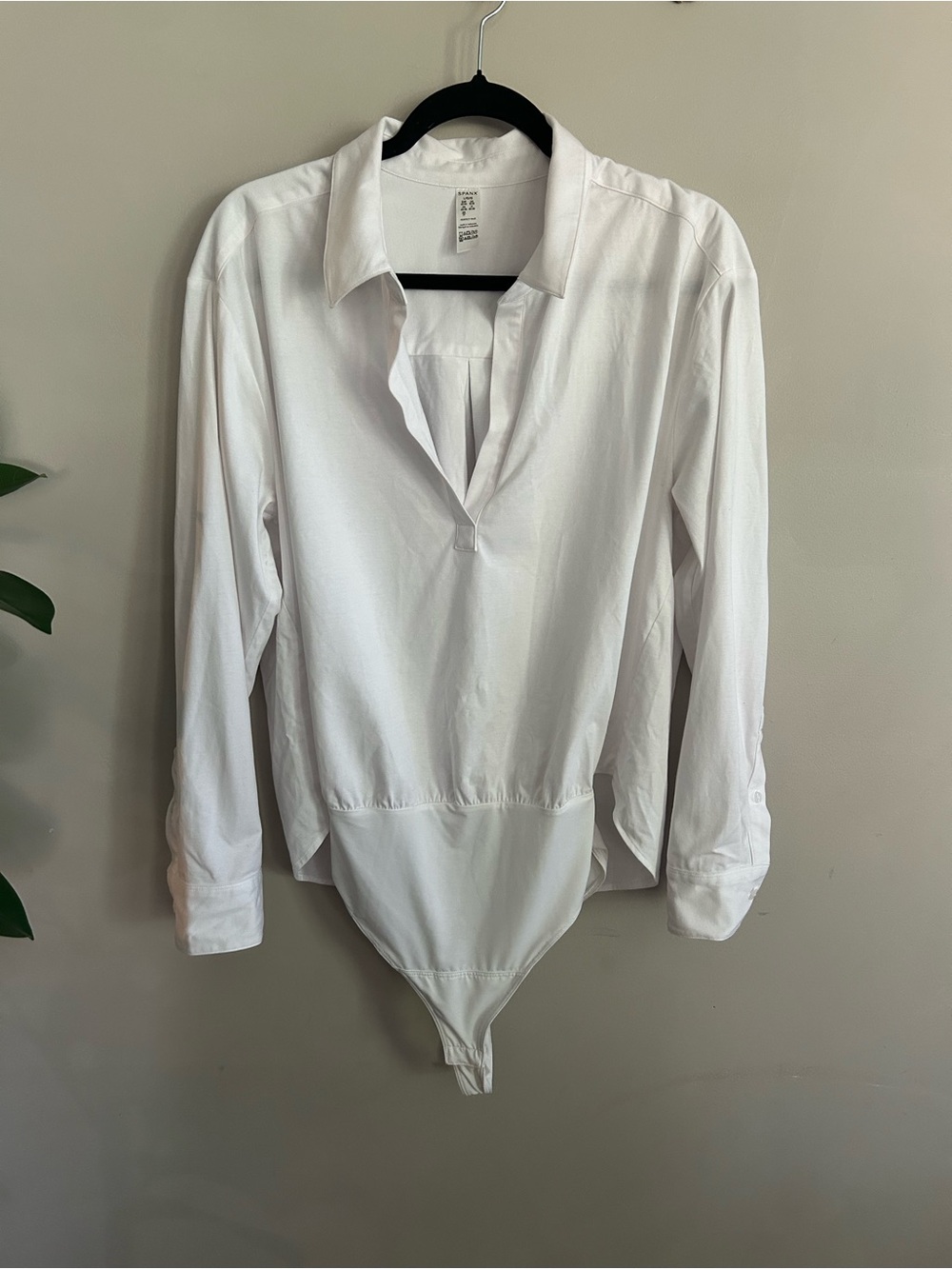 SPANX Shaping Blouse Bodysuit White Size Large - Picture 2 of 8